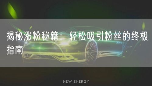 揭秘涨粉秘籍：轻松吸引粉丝的终极指南