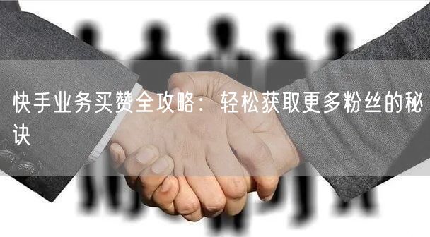 快手业务买赞全攻略：轻松获取更多粉丝的秘诀