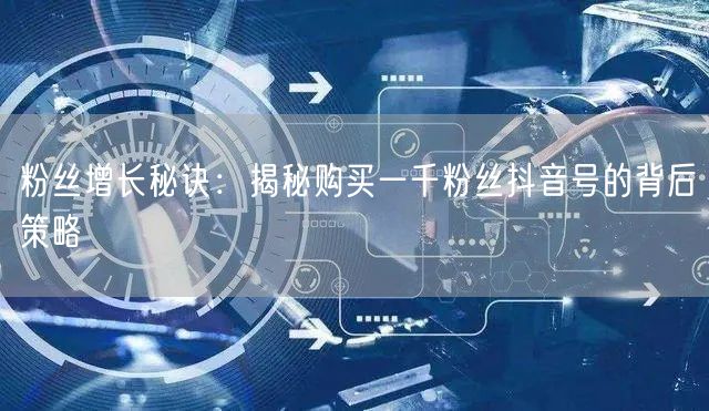 粉丝增长秘诀：揭秘购买一千粉丝抖音号的背后策略