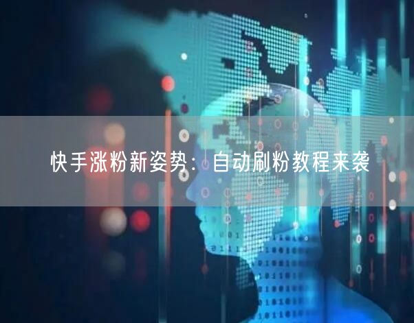 快手涨粉新姿势：自动刷粉教程来袭