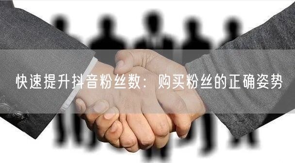 快速提升抖音粉丝数：购买粉丝的正确姿势