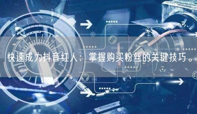 快速成为抖音红人：掌握购买粉丝的关键技巧。