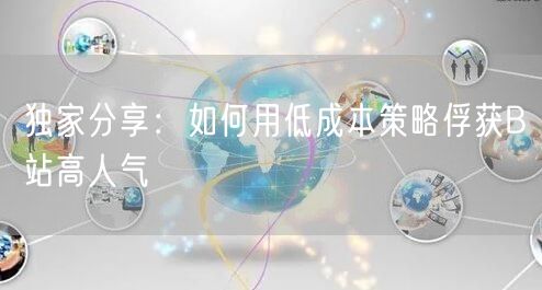 独家分享：如何用低成本策略俘获B站高人气