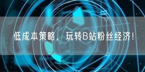 低成本策略，玩转B站粉丝经济！