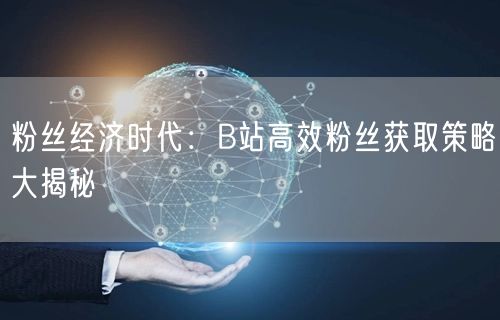 粉丝经济时代：B站高效粉丝获取策略大揭秘