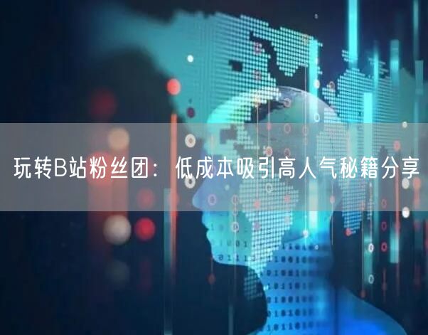 玩转B站粉丝团：低成本吸引高人气秘籍分享