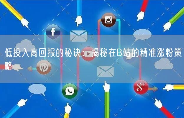 低投入高回报的秘诀：揭秘在B站的精准涨粉策略