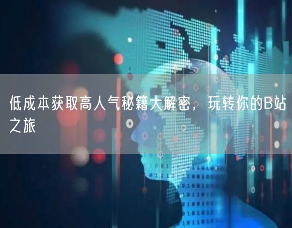低成本获取高人气秘籍大解密，玩转你的B站之旅