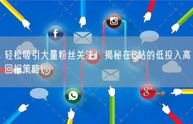 轻松吸引大量粉丝关注！揭秘在B站的低投入高回报策略!