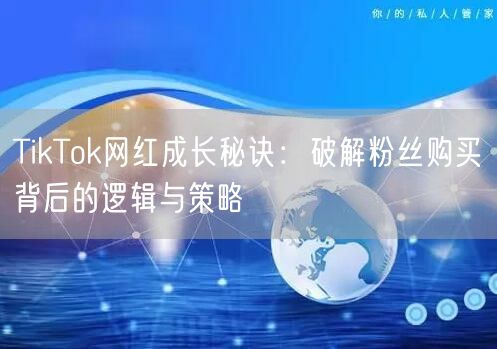 TikTok网红成长秘诀：破解粉丝购买背后的逻辑与策略