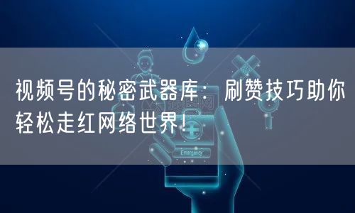 视频号的秘密武器库：刷赞技巧助你轻松走红网络世界！