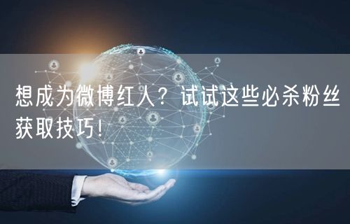 想成为微博红人？试试这些必杀粉丝获取技巧！