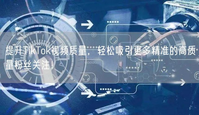 提升TikTok视频质量，轻松吸引更多精准的高质量粉丝关注！